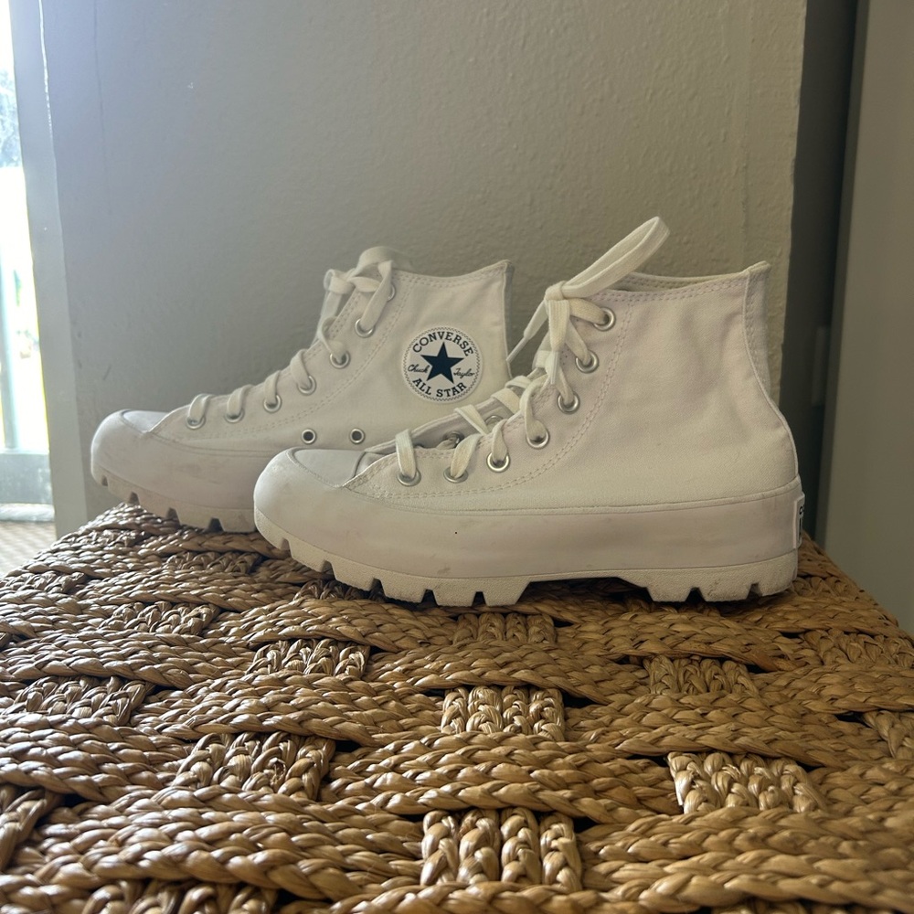 White Converse Chunky Platform Hightop